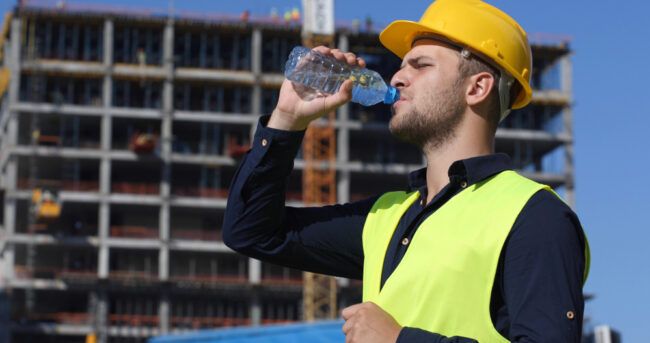 Engineer,Man,Drink,Water,In,A,Hot,Summer,Day,,Worker Worker Safety In The Summer – How To Address Heat-Related Hazards